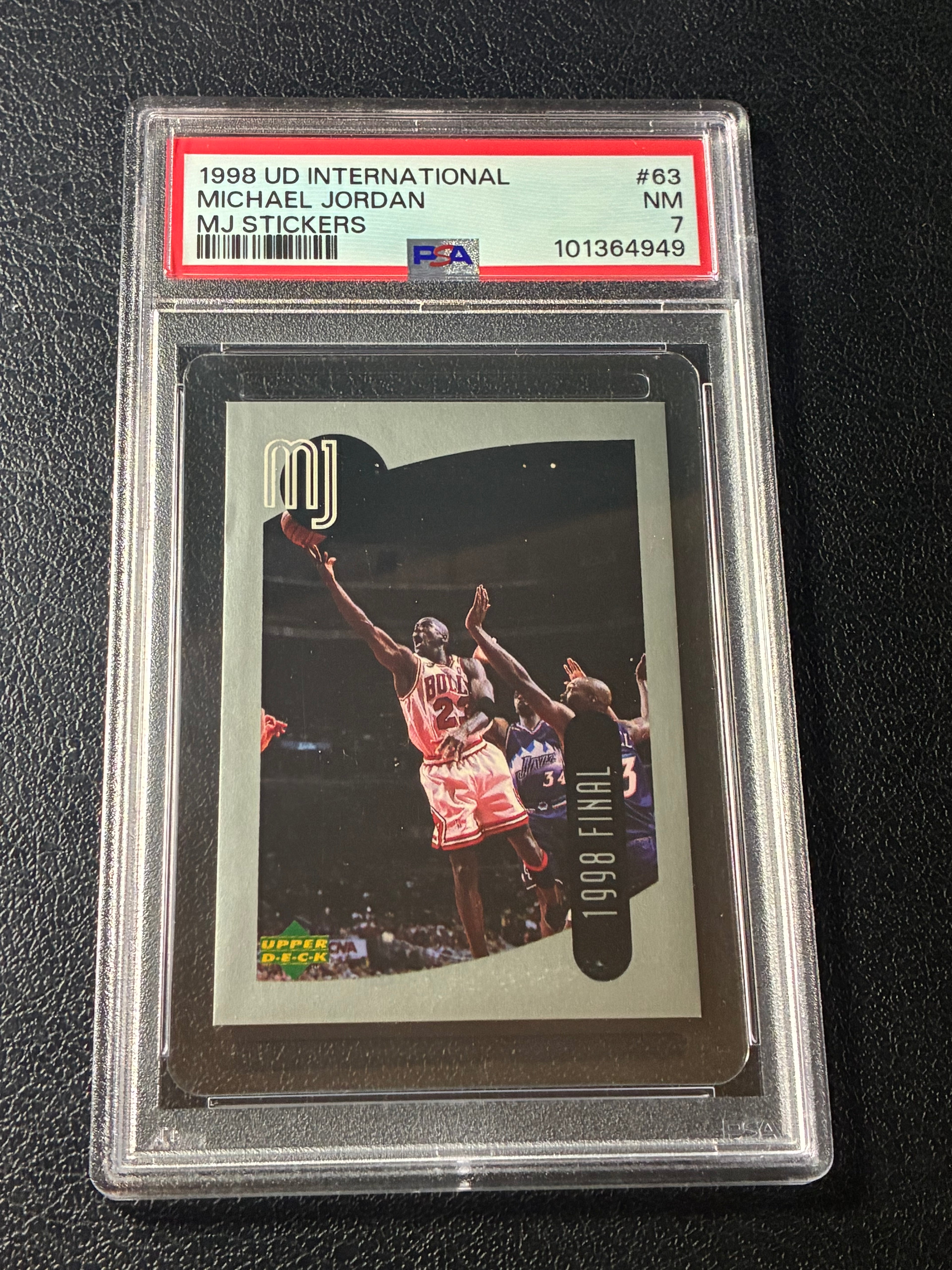 1998 Upper Deck International Michael Jordan MJ Stickers #63 PSA 7🔥