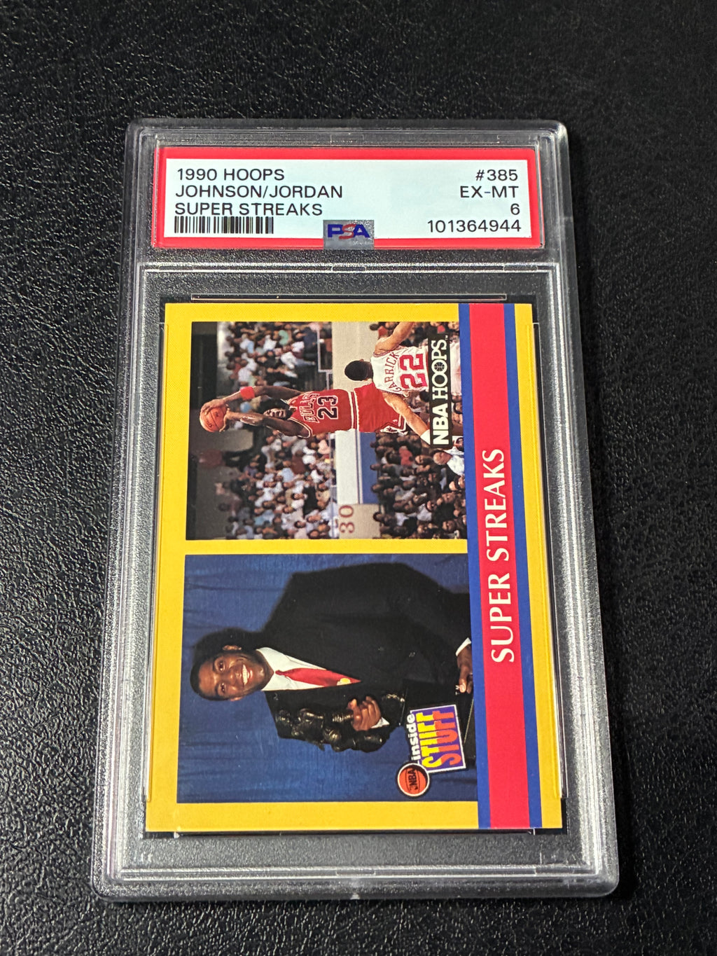 1990-91 NBA Hoops - Inside Stuff Michael Jordan, Magic Johnson #385 PSA 6🔥