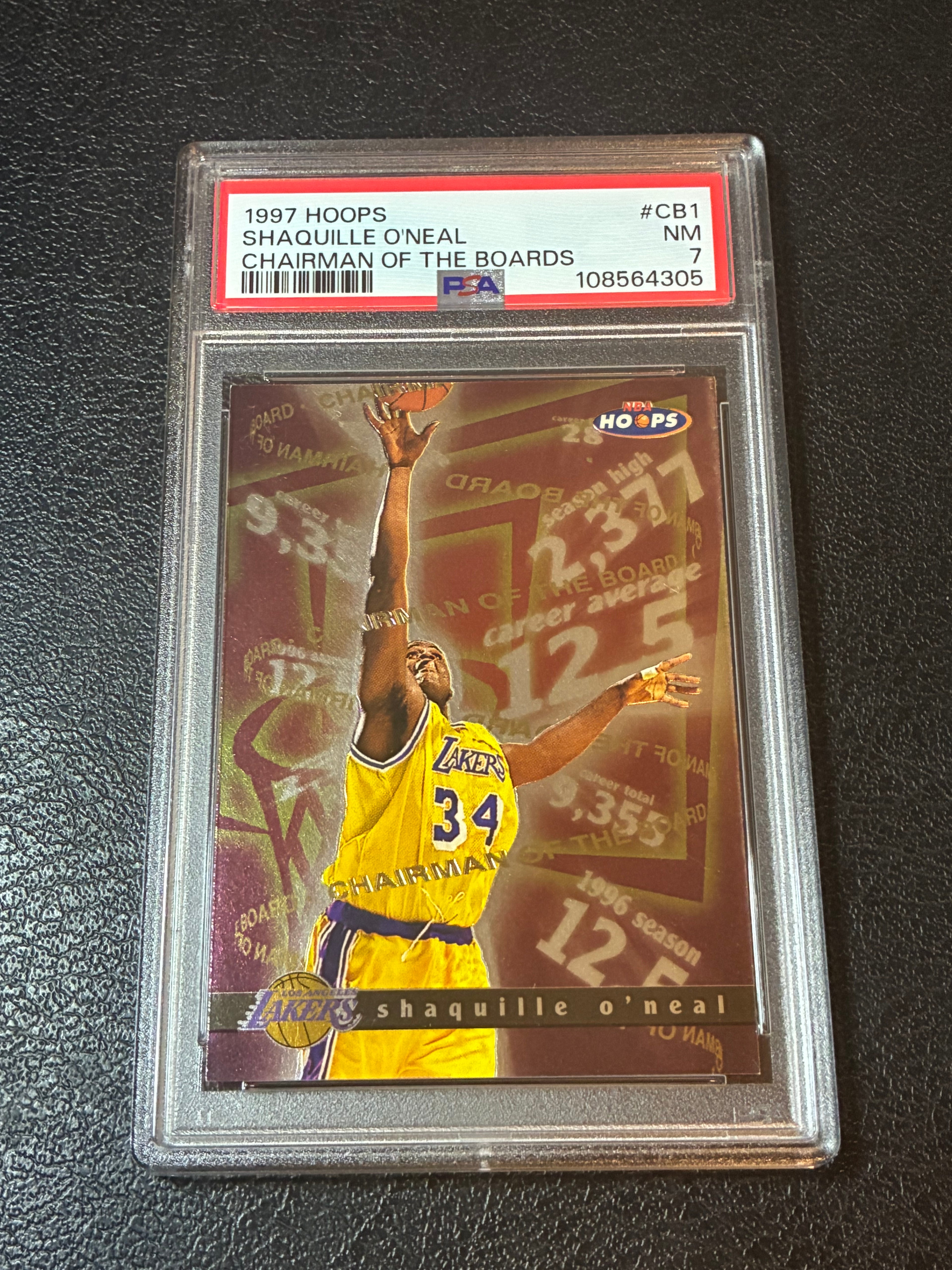 1997 NBA Hoops Shaquille O’Neal Chairman Of The Boards #CB1 PSA 7🔥