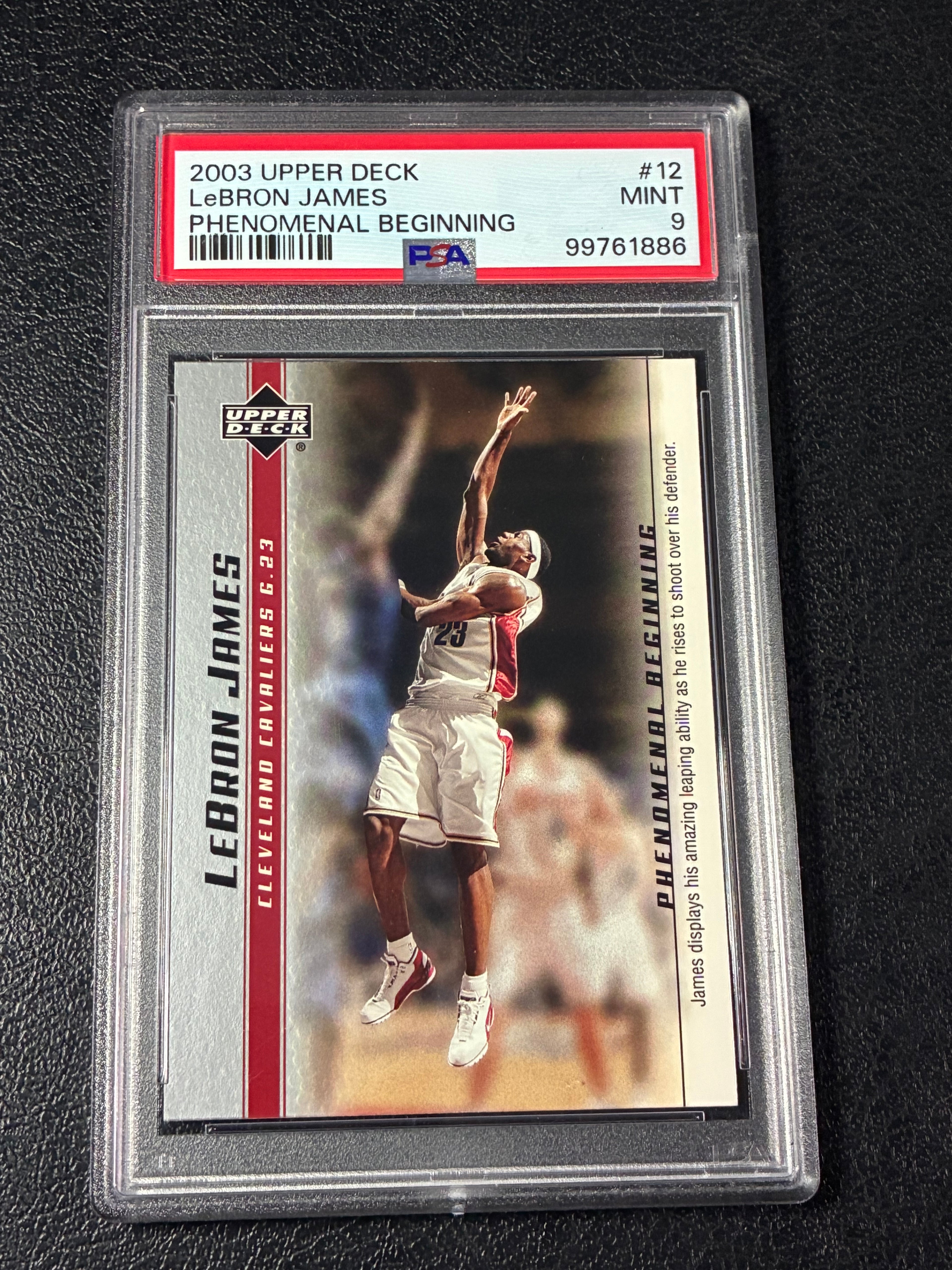 2003 Upper Deck Lebron James Phenomenal Beginning #12 (RC) PSA 9🔥✅