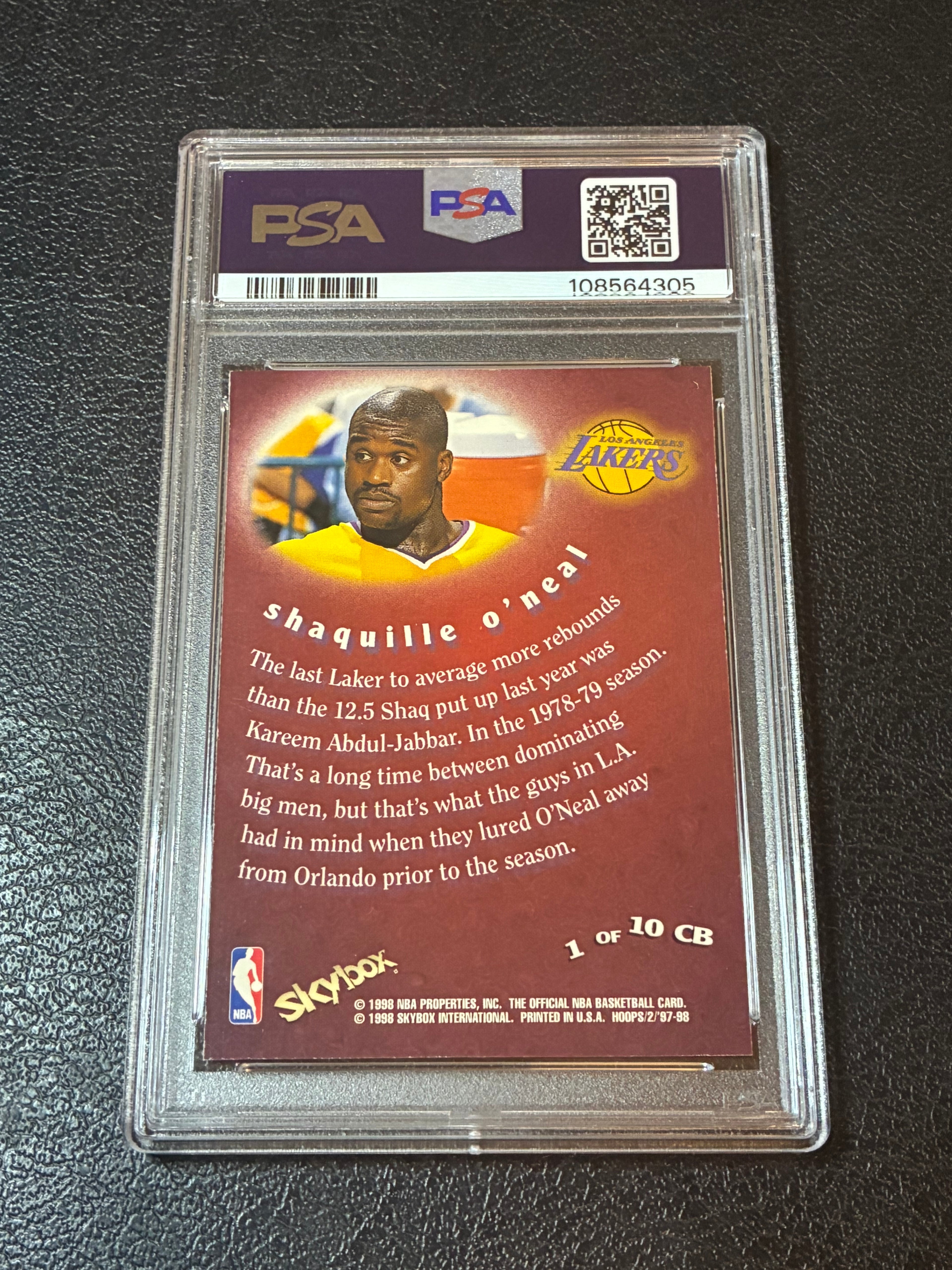 1997 NBA Hoops Shaquille O’Neal Chairman Of The Boards #CB1 PSA 7🔥