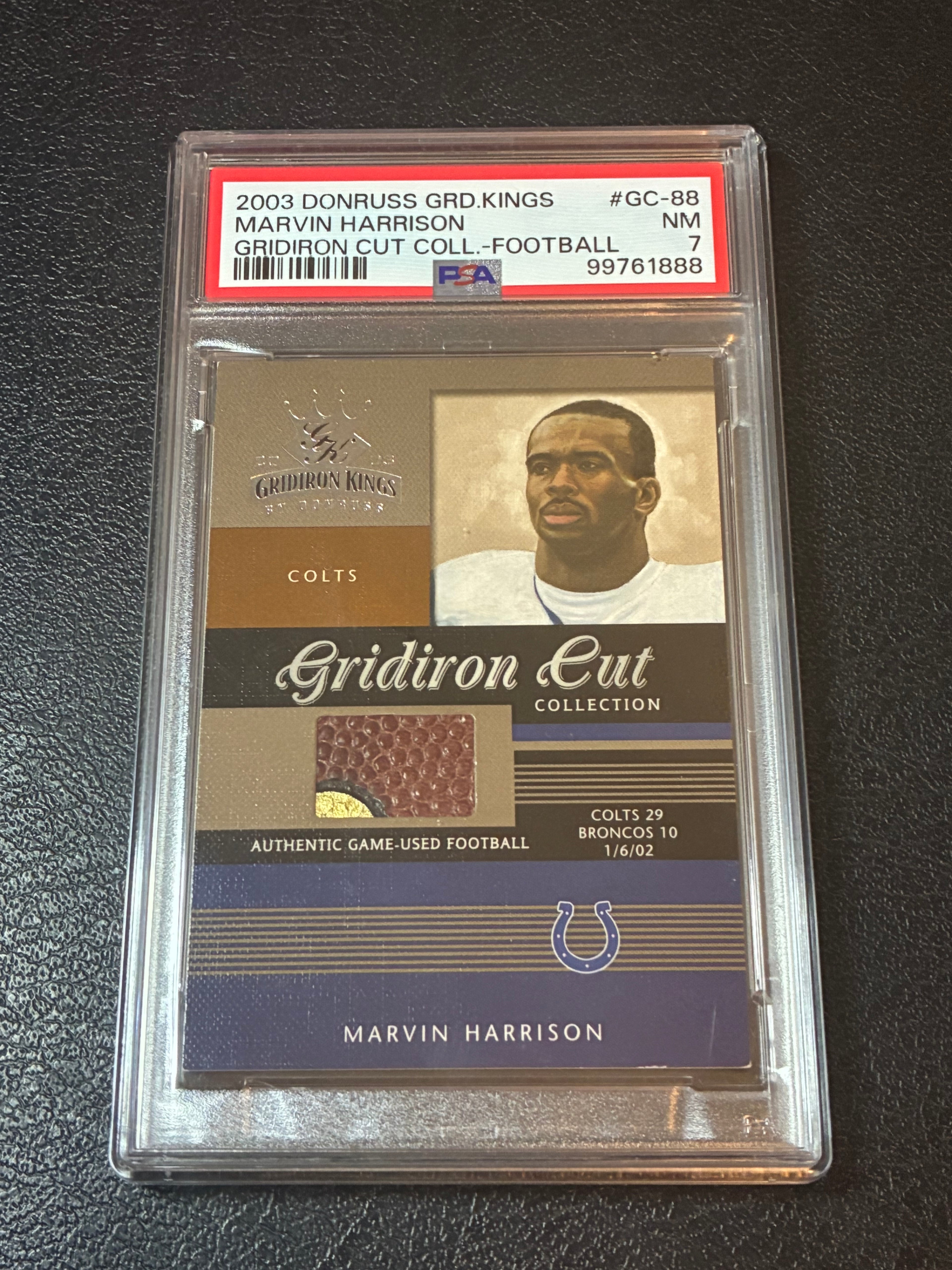 2003 Donruss Gridiron Kings Marvin Harrison Gridiron Cut Coll /275 PSA 7 Pop 1🔥