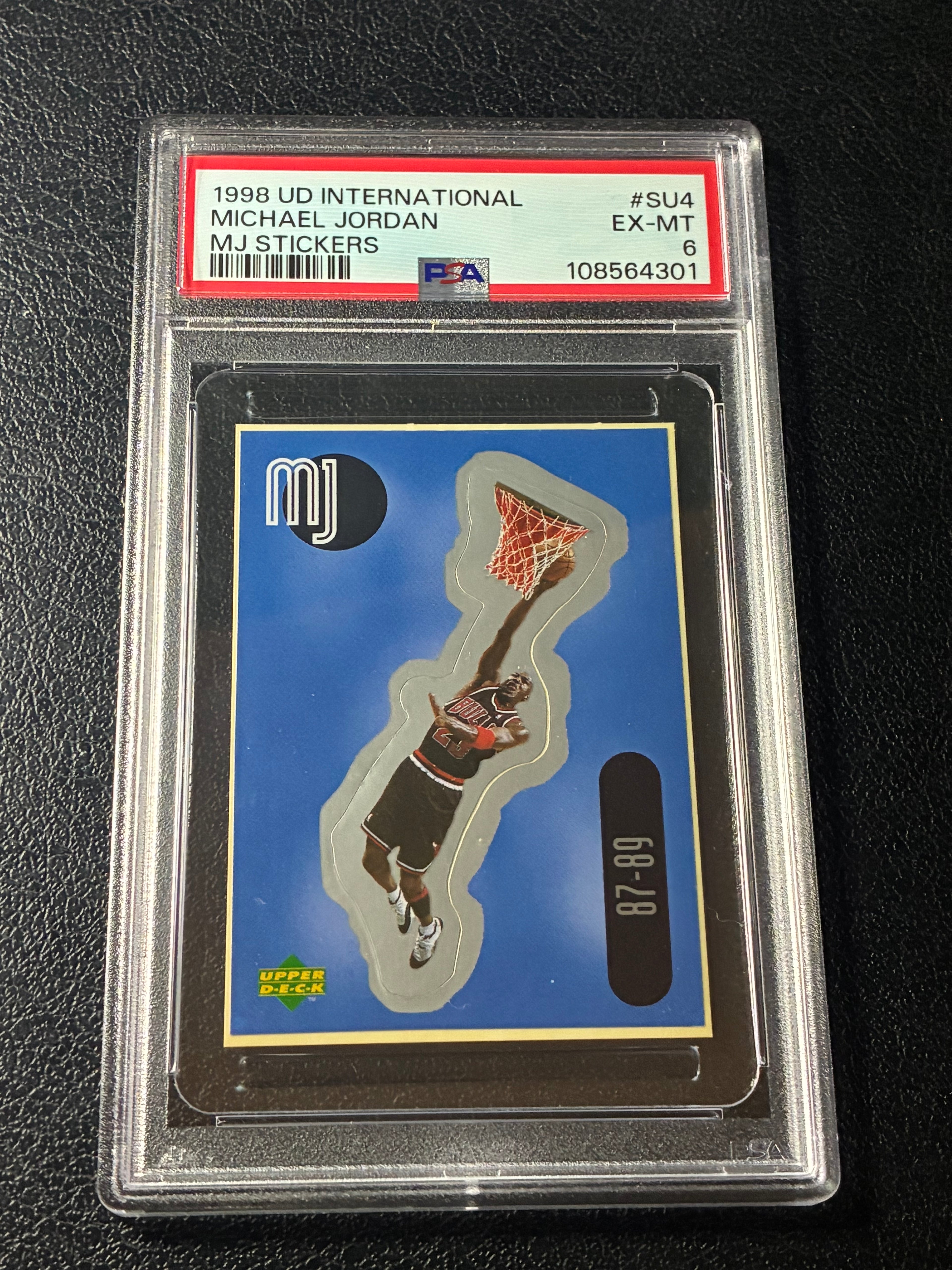 1998 Upper Deck International Michael Jordan MJ Stickers #SU4 PSA 6🔥
