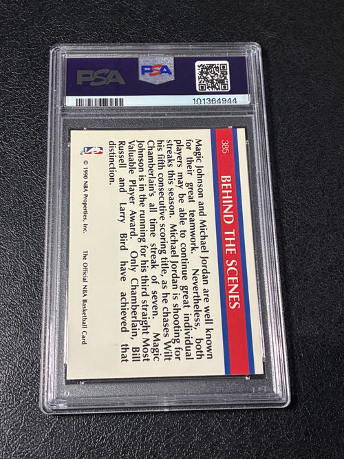 1990-91 NBA Hoops - Inside Stuff Michael Jordan, Magic Johnson #385 PSA 6🔥