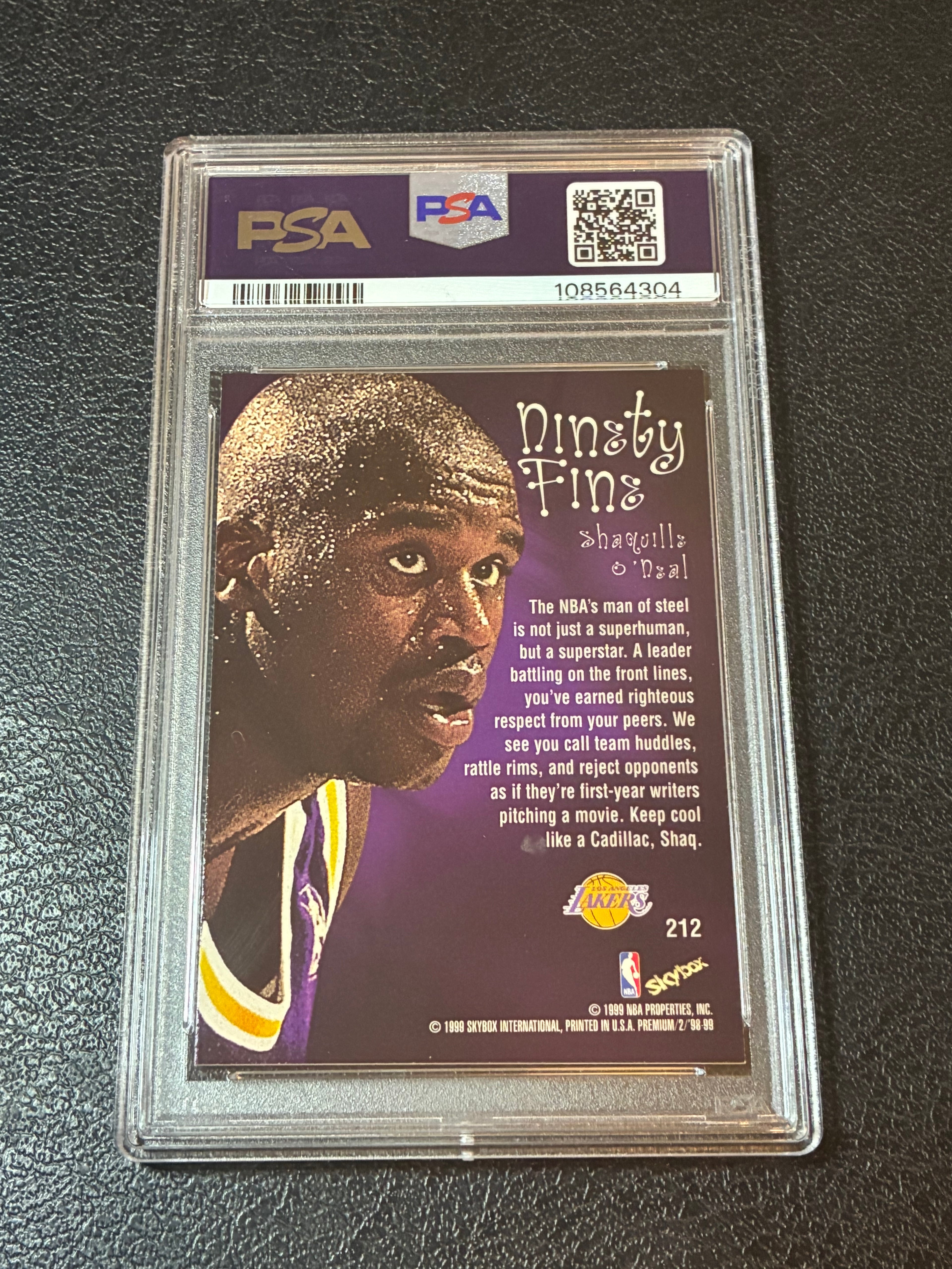1998-99 Skybox Premium - Ninety Fine Shaquille O'Neal #212 PSA 8🔥