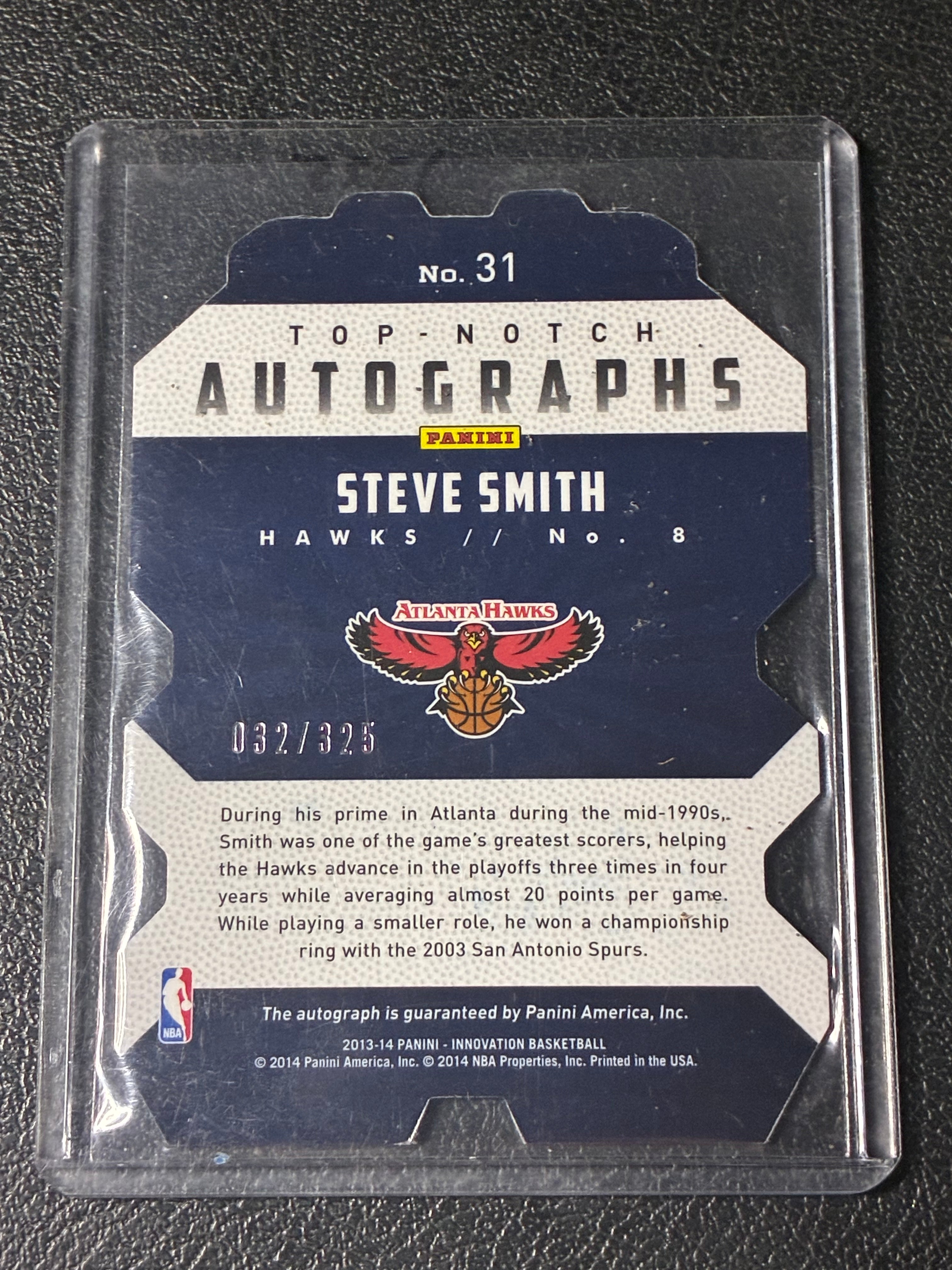 2014 Panini Innovations Top-Notch Autographs Steve Smith Die Cut /325 SP🔥