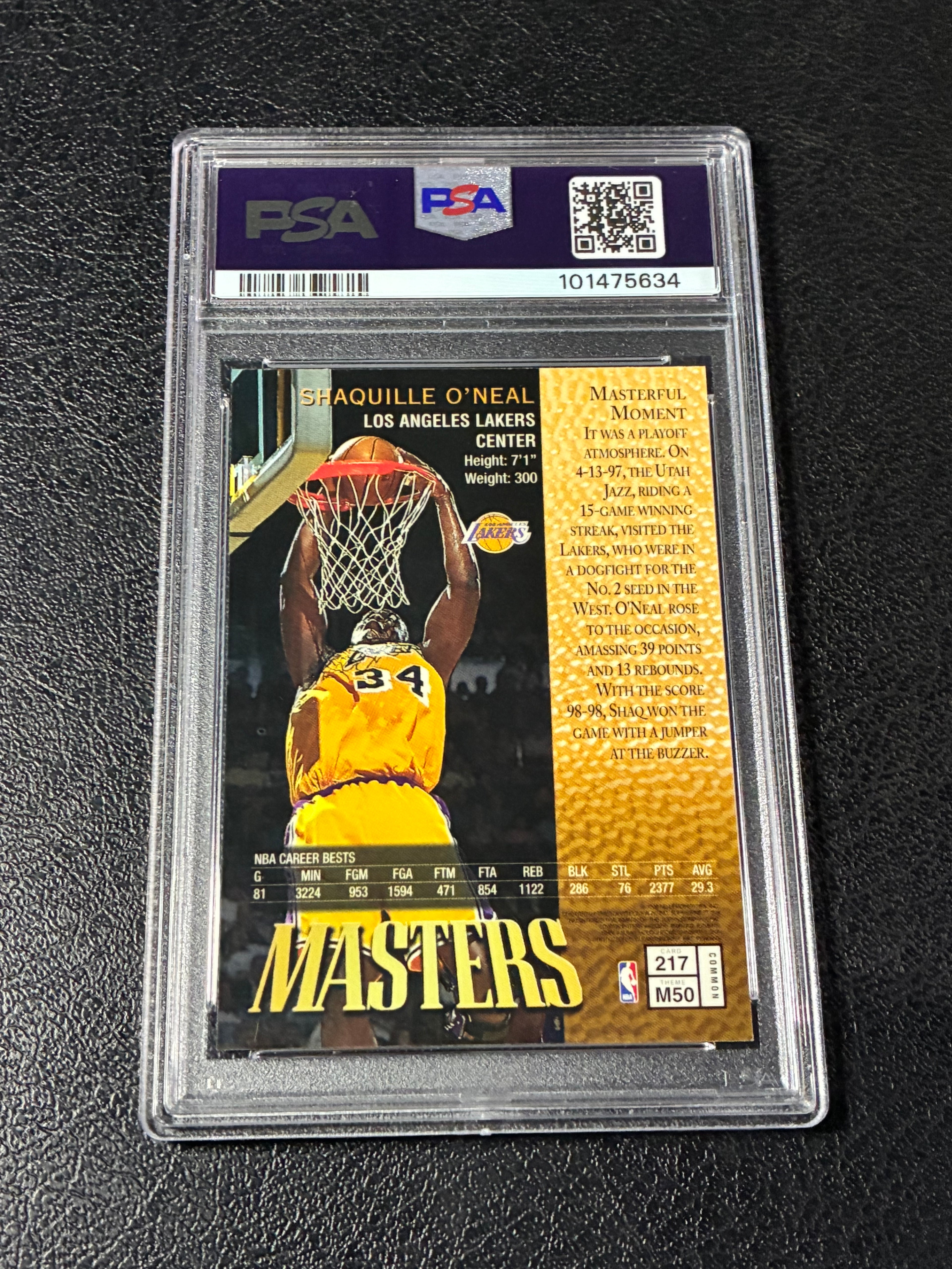 1997-98 Topps Finest - Common - Bronze Shaquille O'Neal #217 w/ Coating PSA 8🔥