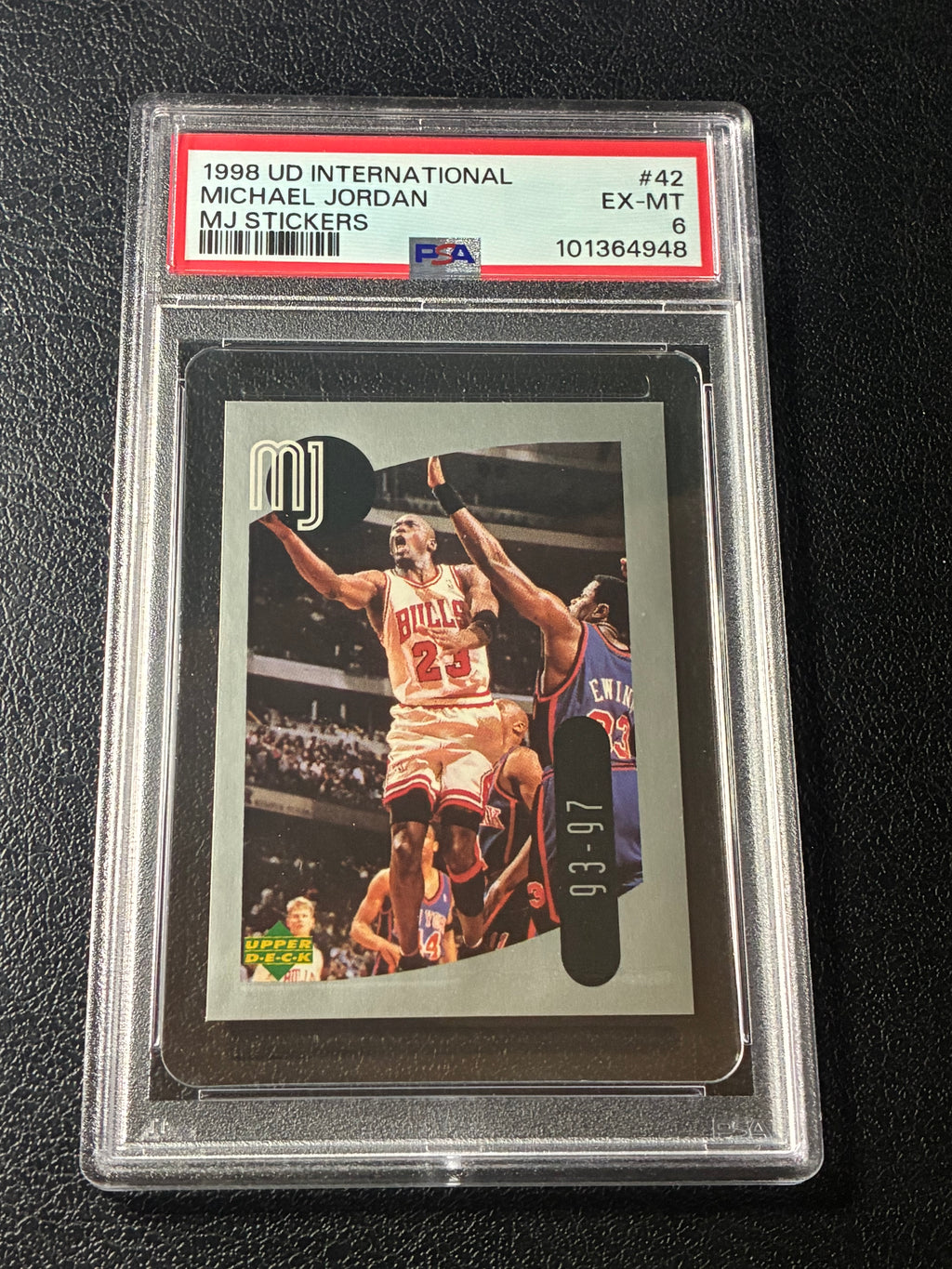 1998 Upper Deck International Michael Jordan MJ Stickers #42 PSA 6🔥