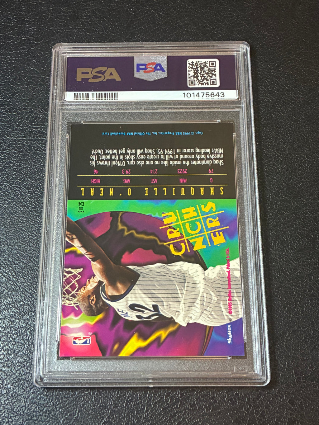 1995-96 NBA Hoops - # Crunchers Shaquille O'Neal #2 PSA 7🔥