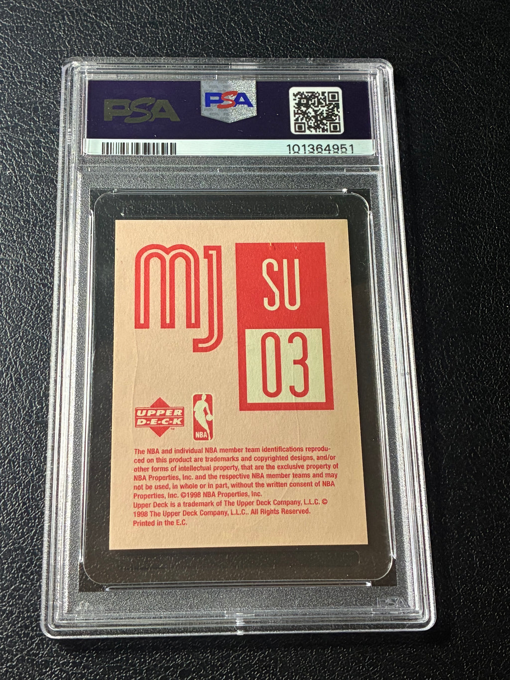 1998 Upper Deck International Michael Jordan MJ Stickers #SU3 PSA 8🔥