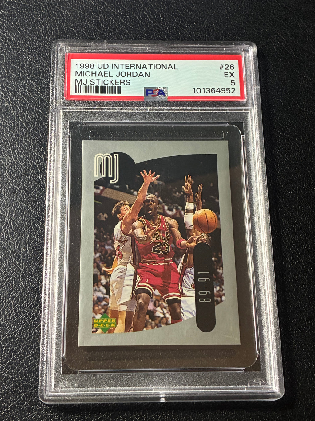 1998 Upper Deck International Michael Jordan MJ Stickers #26 PSA 5🔥