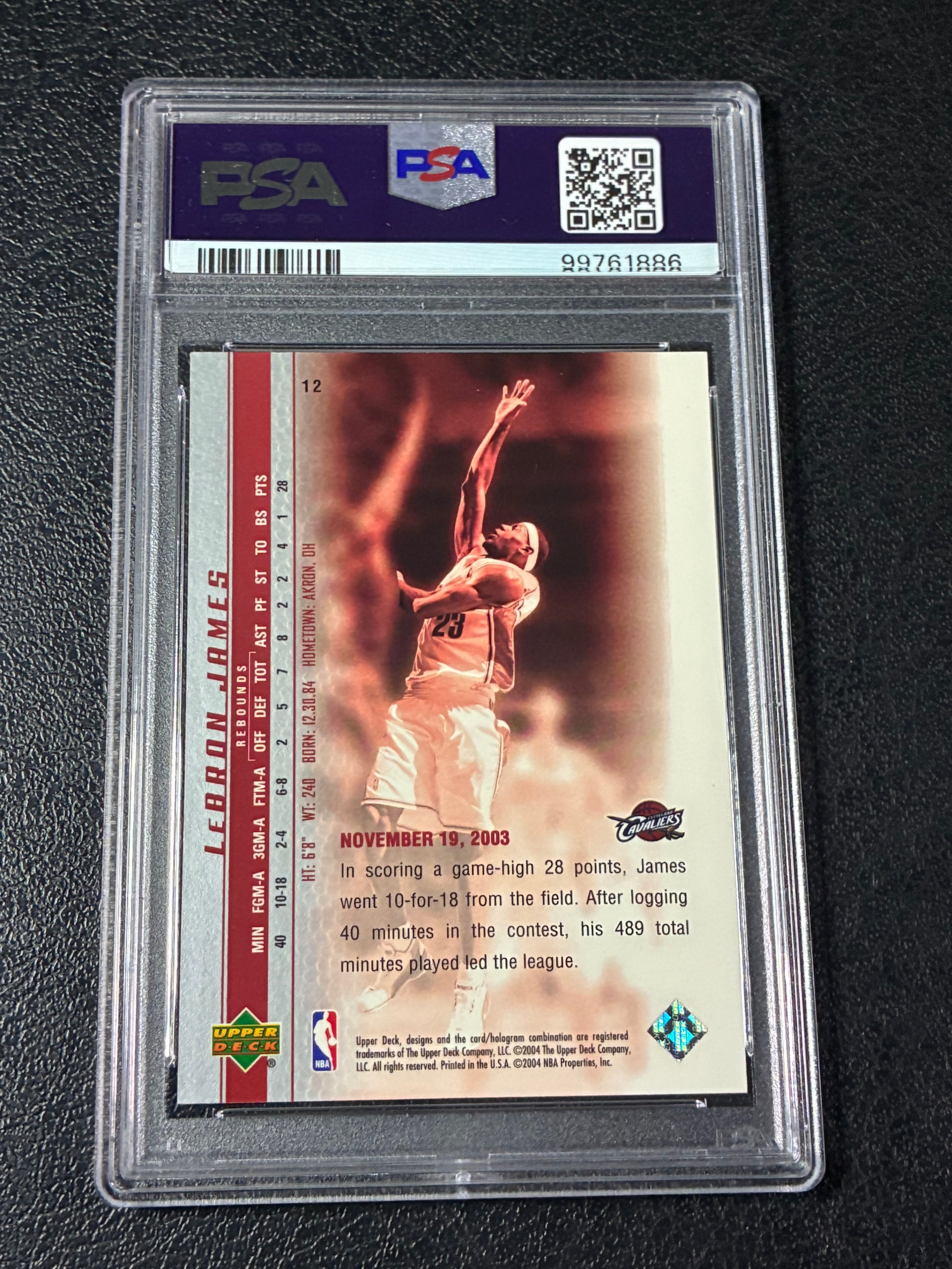 2003 Upper Deck Lebron James Phenomenal Beginning #12 (RC) PSA 9🔥✅