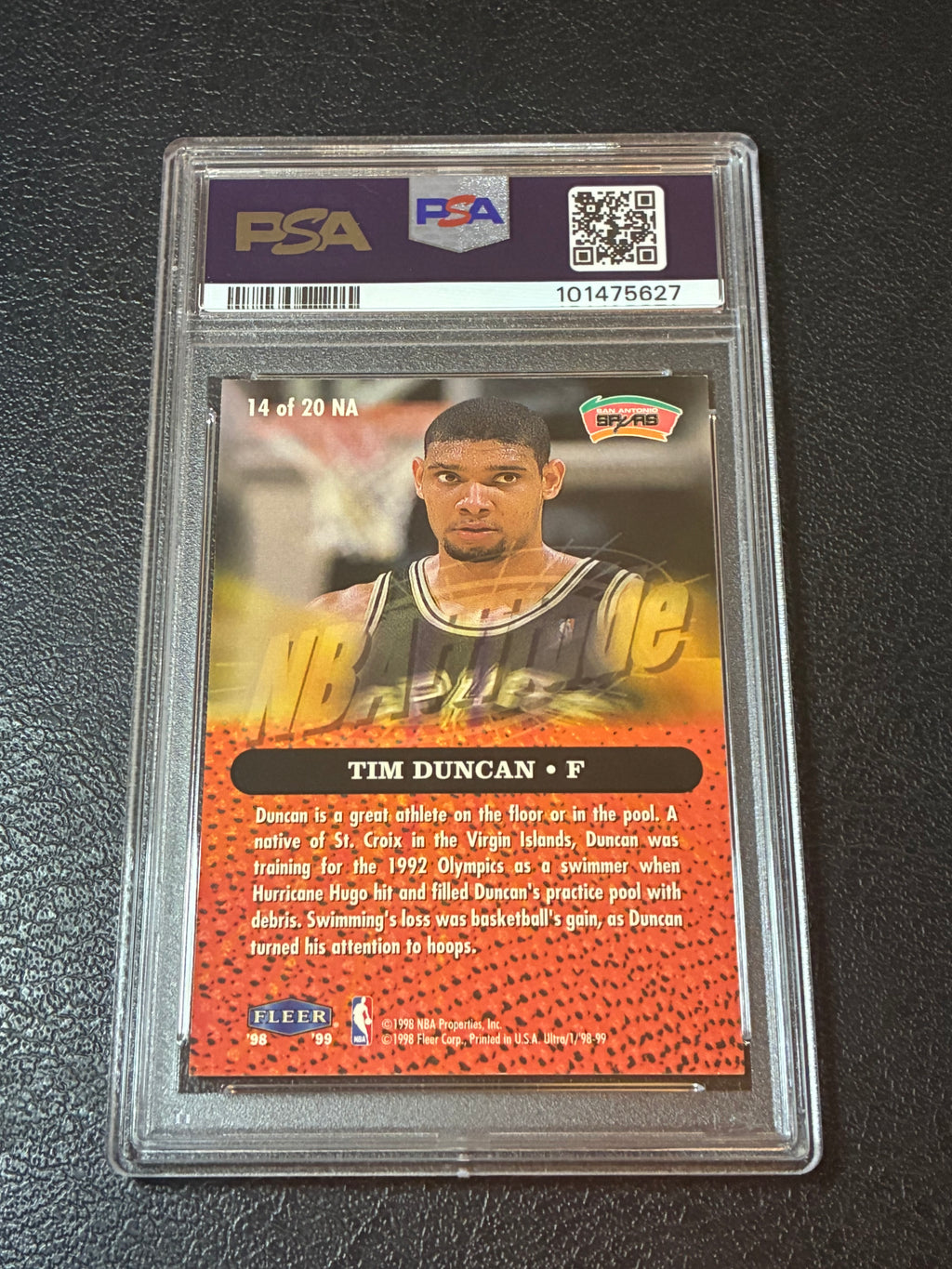 1998 Ultra NBAttitude Tim Duncan #14 PSA 4🔥