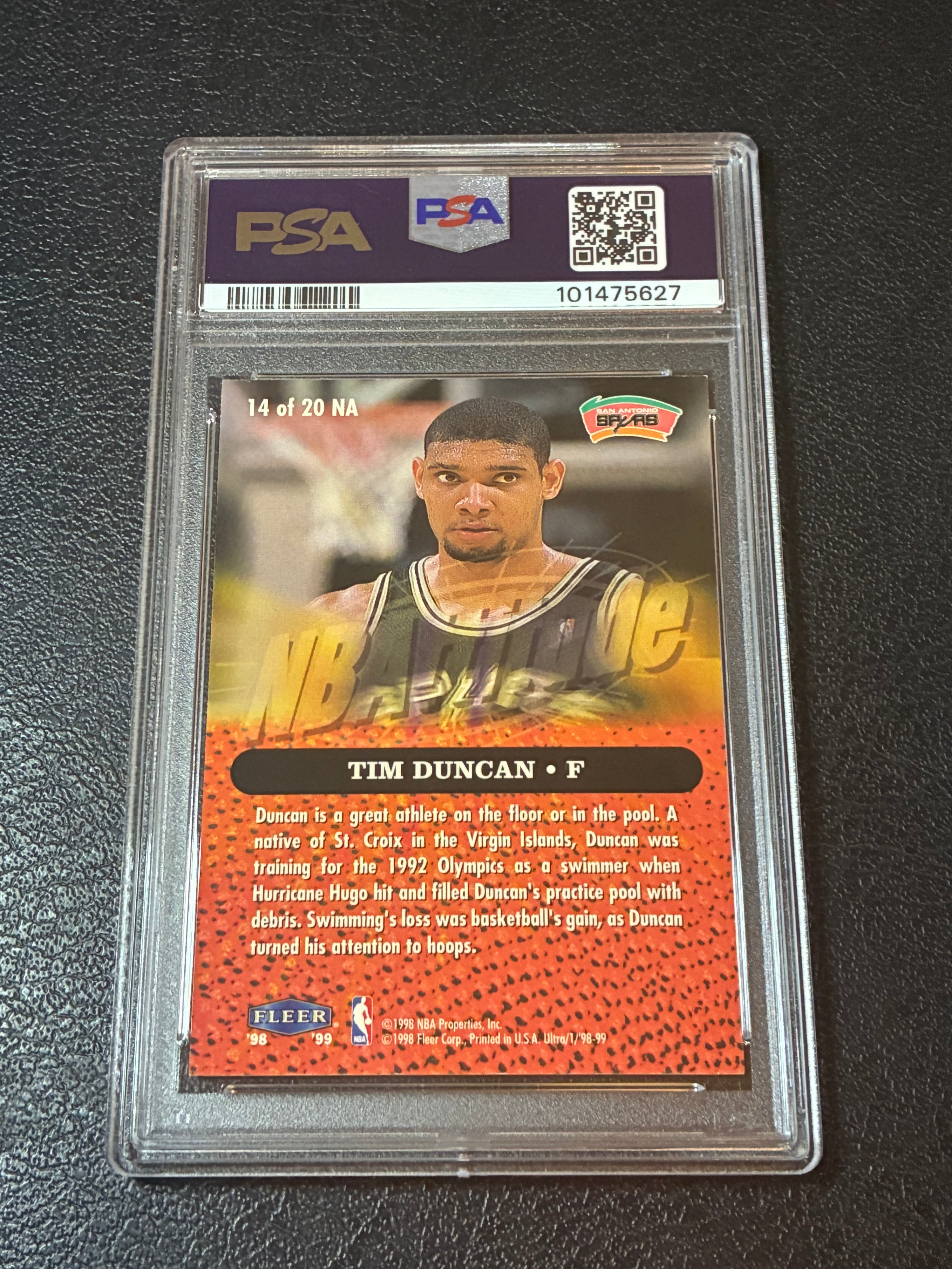 1998 Ultra NBAttitude Tim Duncan #14 PSA 4🔥